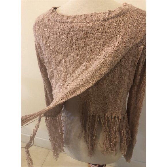Karlie Women's Fringe Sweater Pink - Open Back , Size Large - Picture 5 of 9